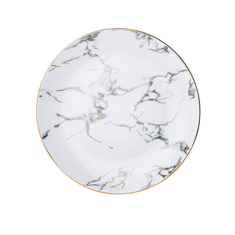 Marbled Plate Ceramic Creative Plate Western Dinner Plate