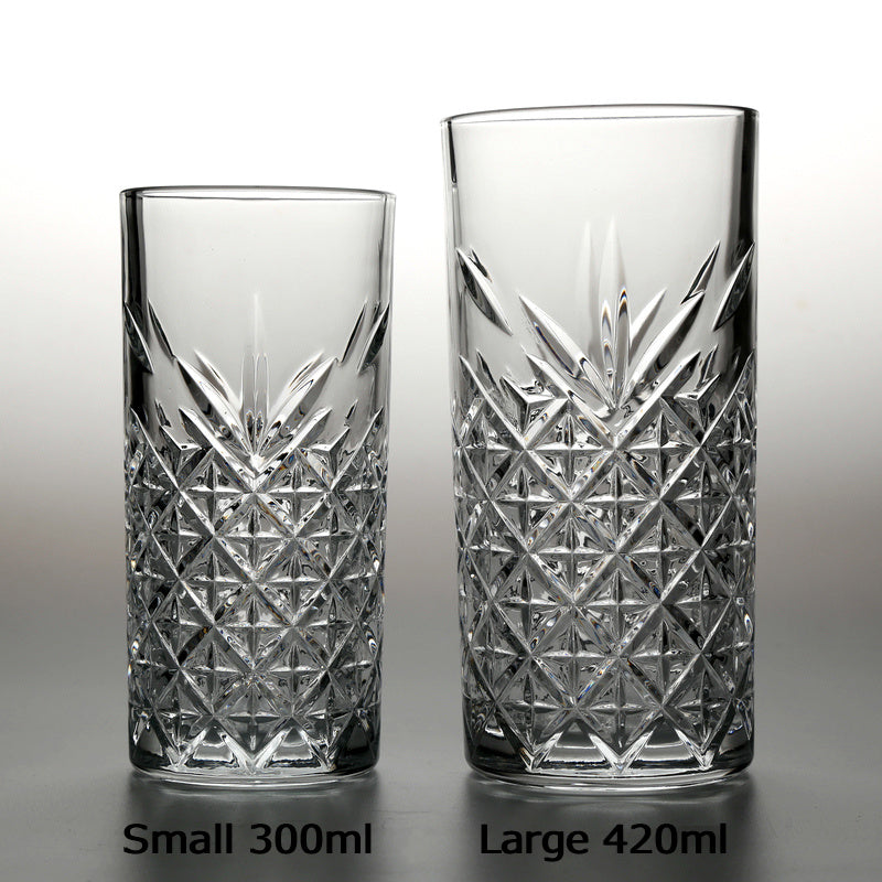Engraved long drink cocktail glass